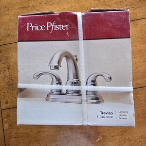 New Price Pfister Treviso 4-inch Centerset Bathroom Faucet in Brushed Nickel
